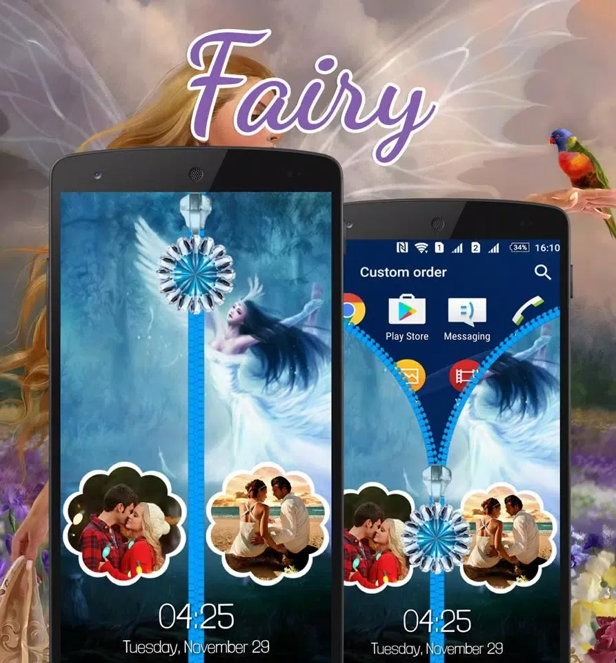 Fairy Zipper Lock Screen 스크린샷