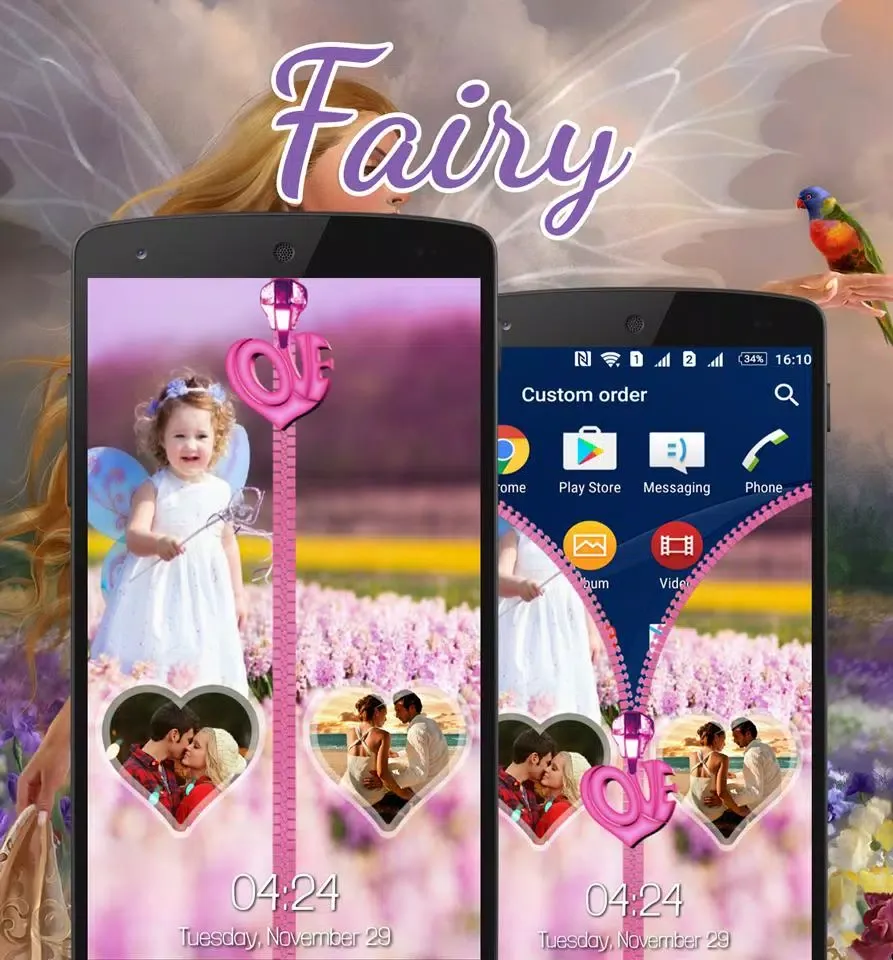 Fairy Zipper Lock Screen 스크린샷