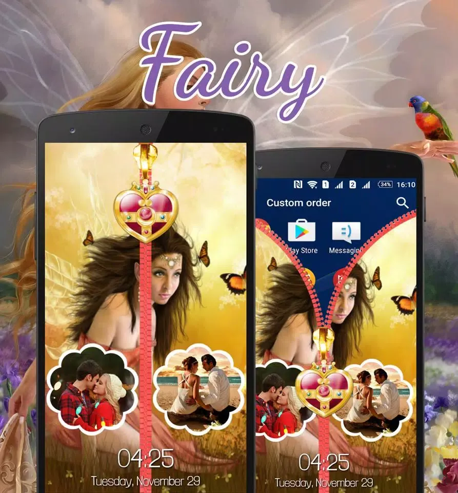 Fairy Zipper Lock Screen 스크린샷