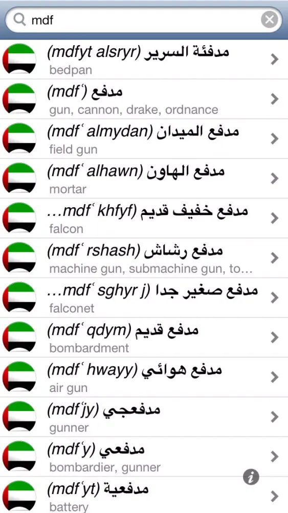 Offline Arabic English Dictionary Translator for Tourists, Language Learners and Students Screenshots