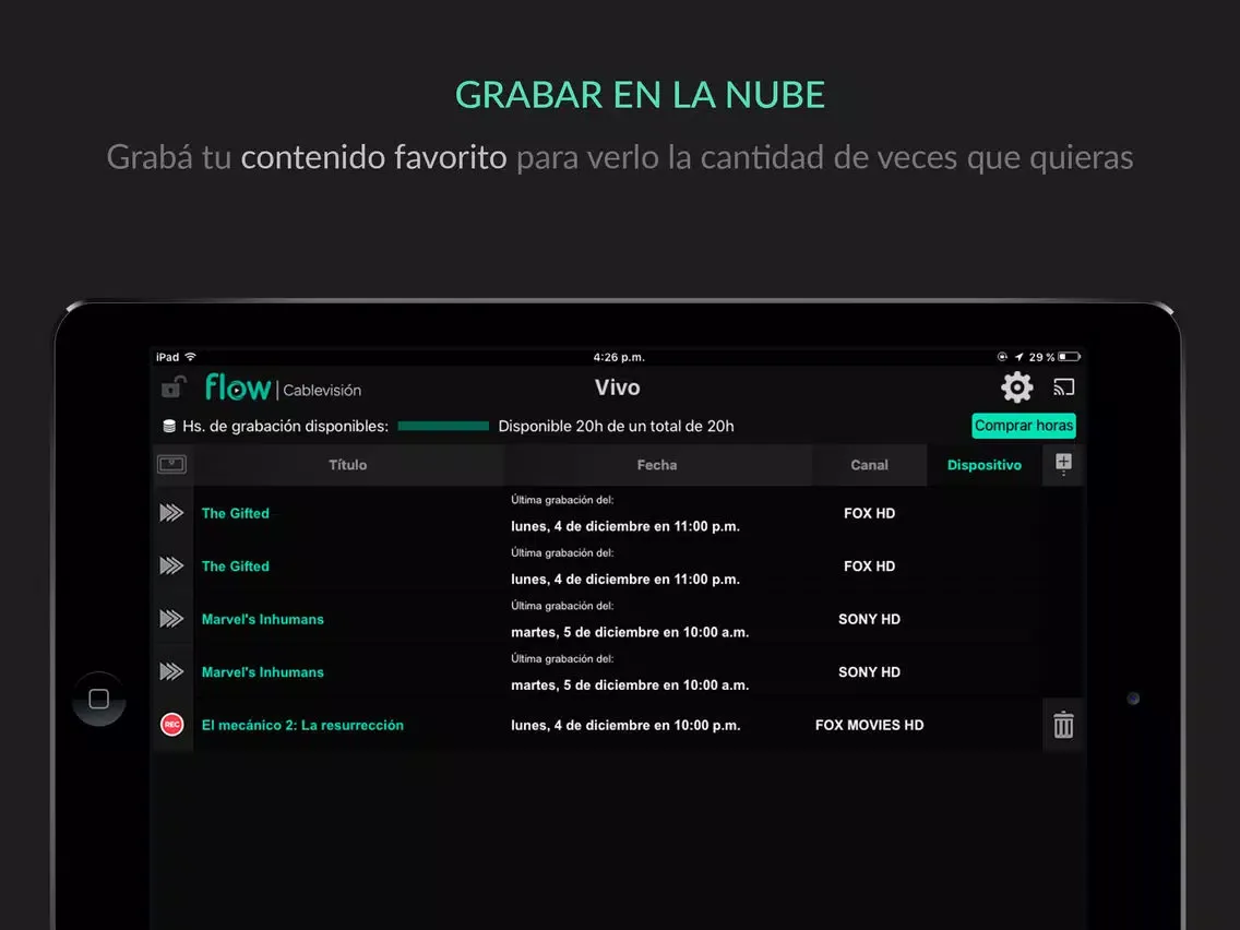 Capturas de tela do Cablevisión Flow para iPad iPad 