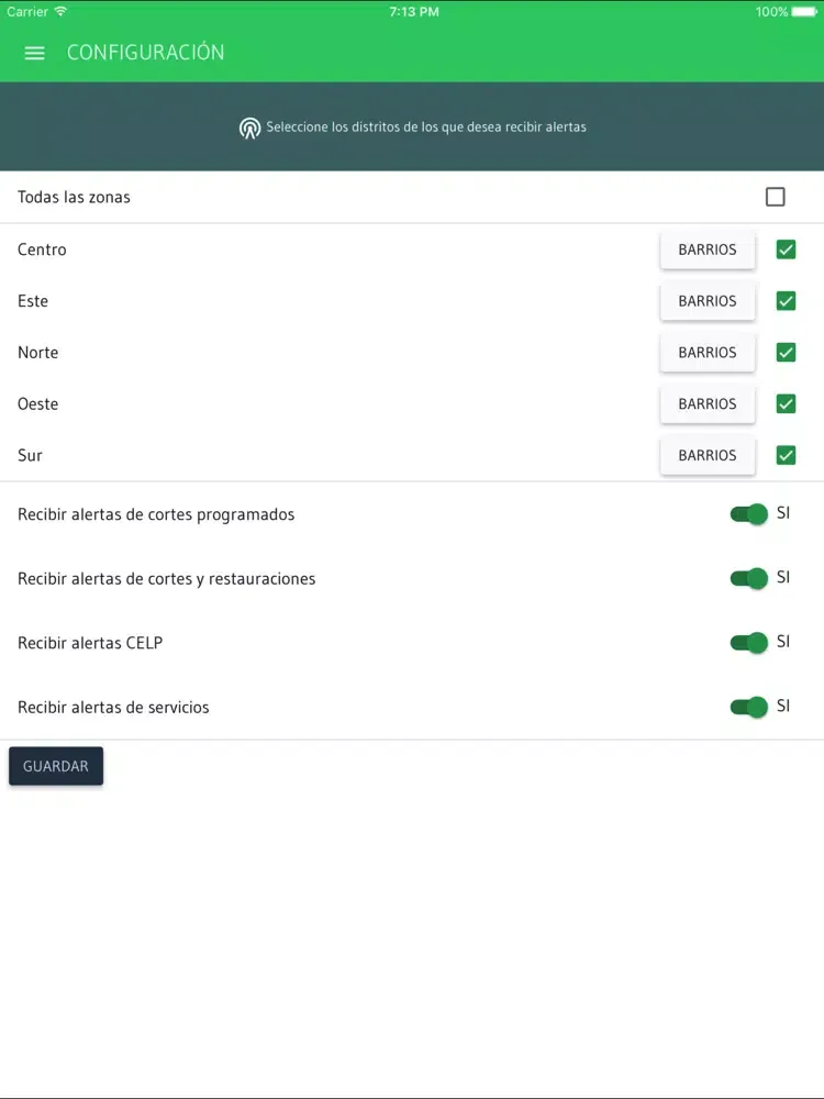 Zrzuty ekranu InfoCELP iPad 