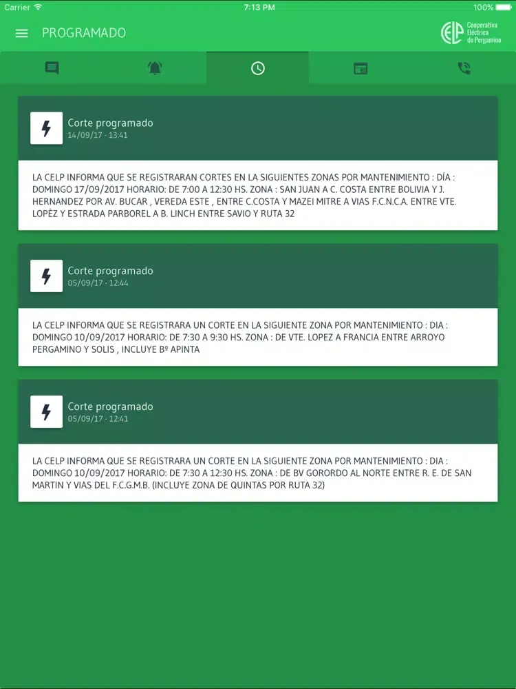 Zrzuty ekranu InfoCELP iPad 