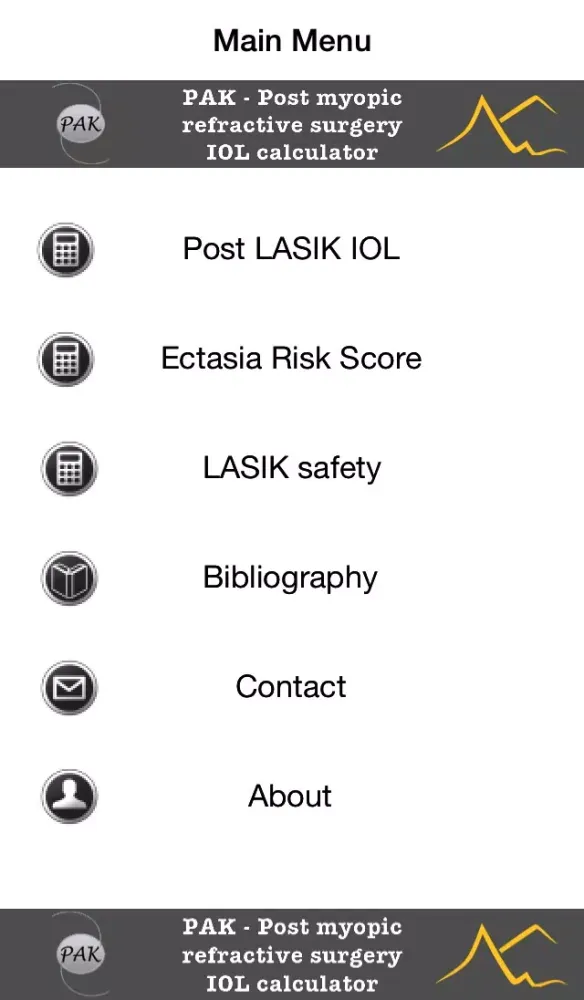 Post myopic refractive surgery IOL Calculator and Calculator of safety parameters for LASIK سکرین شاٹس