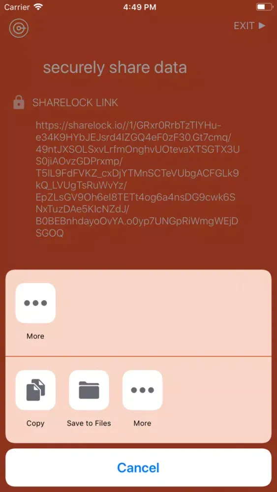 Capturas de tela do Sharelock