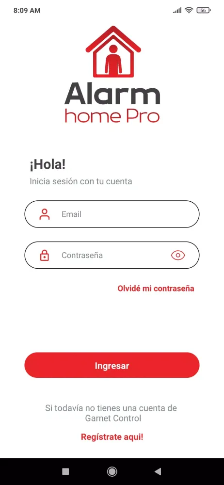Capturas de tela do Alarm Home Pro