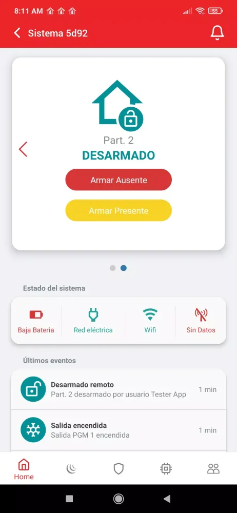 Capturas de tela do Alarm Home Pro