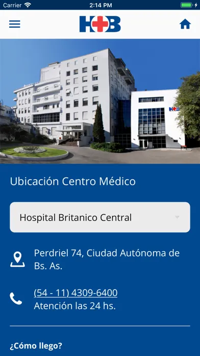 Tangkapan skrin Hospital Britanico