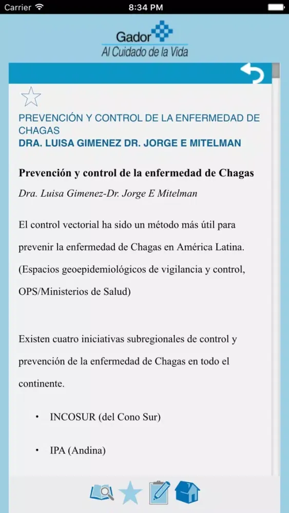 Zrzuty ekranu Enfermedad de Chagas-Mazza