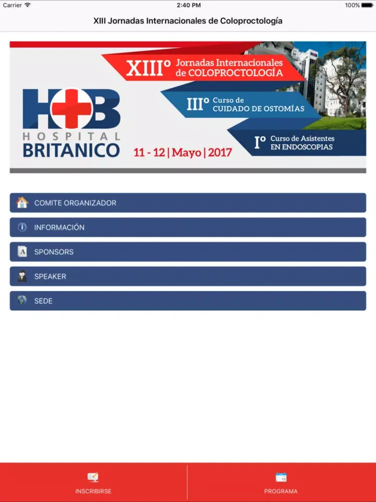 Capturas de tela do XIII Coloproctología HB iPad 