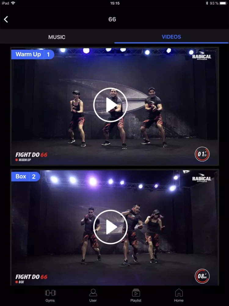 ภาพหน้าจอของ Radical Fitness Mobile iPad 