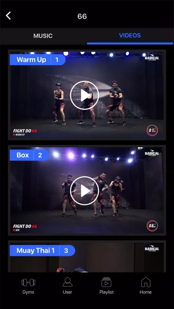 ภาพหน้าจอของ Radical Fitness Mobile