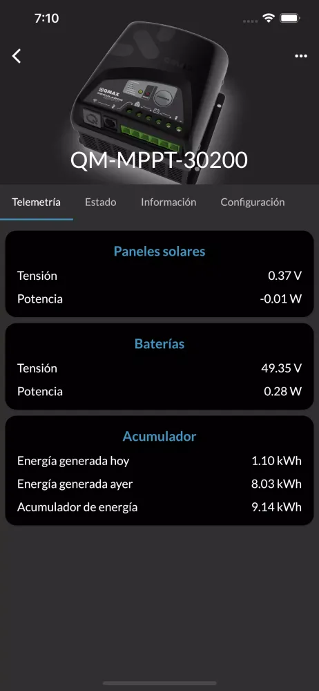 Screenshot di QMAX e-control SPD