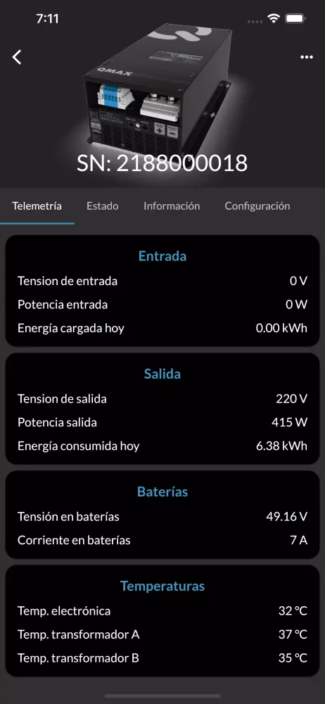 Screenshot di QMAX e-control SPD