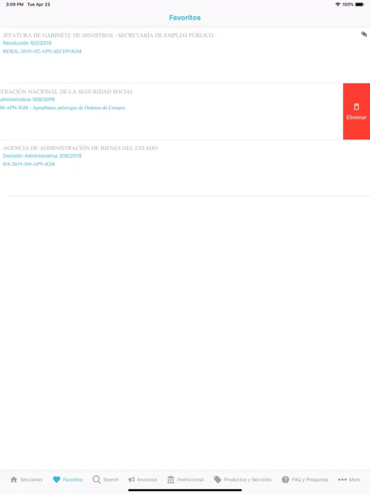 Ảnh chụp màn hình của Boletín Oficial de Argentina iPad 