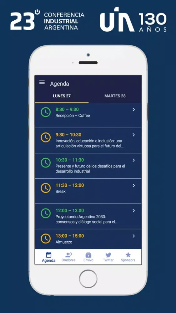 Capturas de tela do Agenda Conferencia UIA