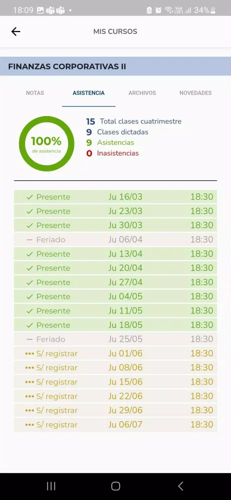UADE Webcampus應用截圖