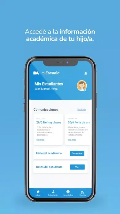 Capturas de pantalla de miEscuela Familias
