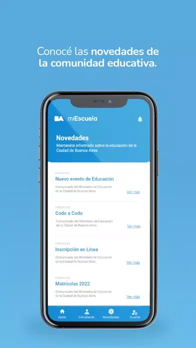 Capturas de pantalla de miEscuela Familias