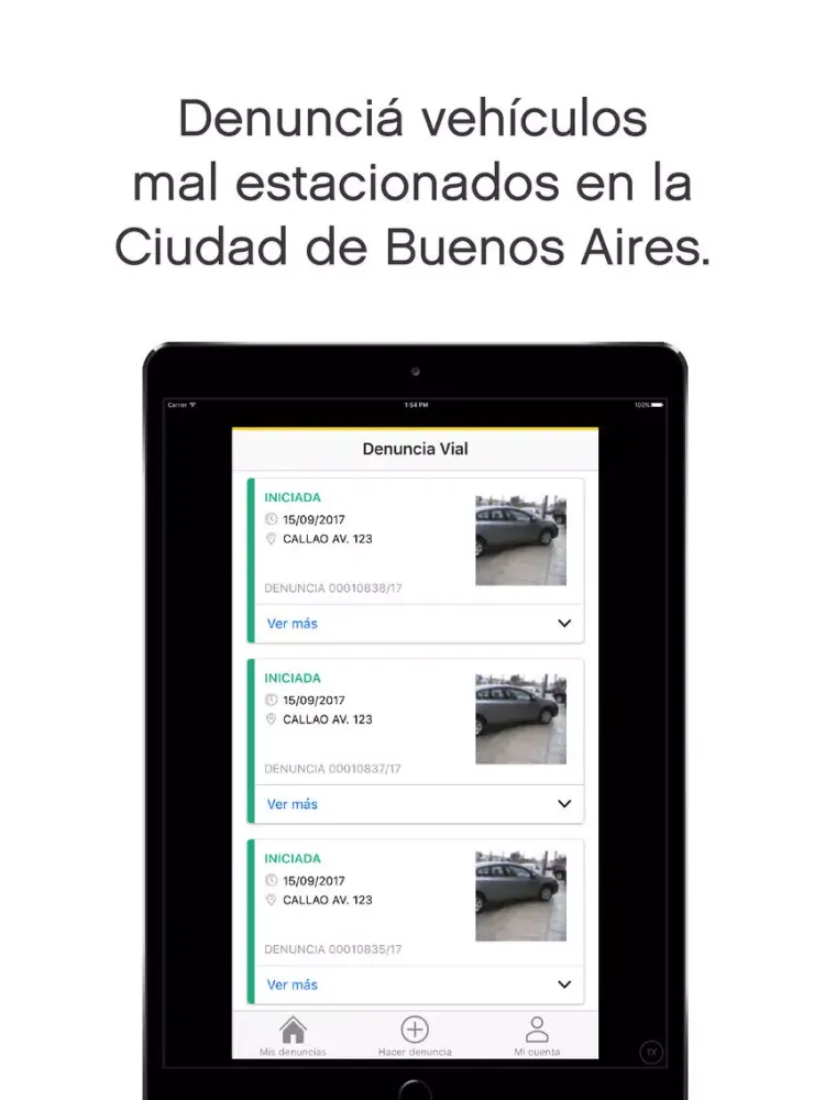 BA Denuncia Vial iPad  Screenshots