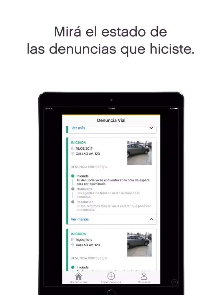 BA Denuncia Vial iPad  Screenshots