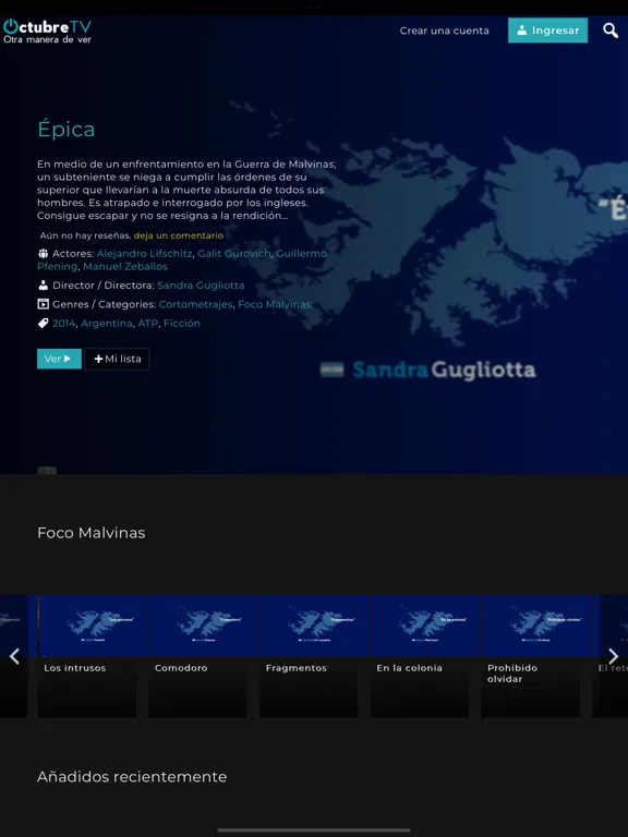 OctubreTV iPad  Screenshots
