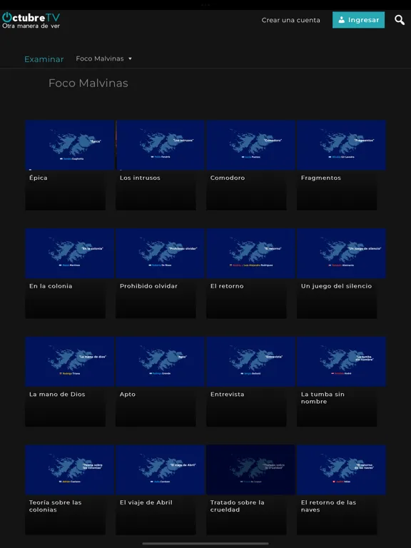 OctubreTV iPad  Screenshots