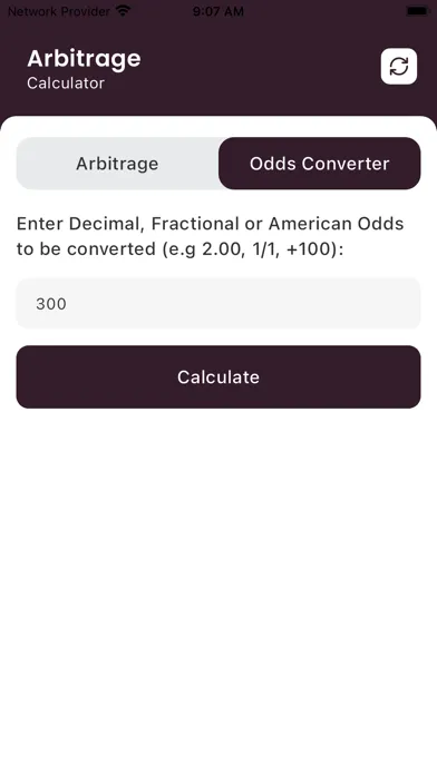 Ảnh chụp màn hình của Arbitrage Betting Calculator
