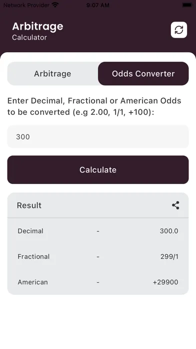 Ảnh chụp màn hình của Arbitrage Betting Calculator