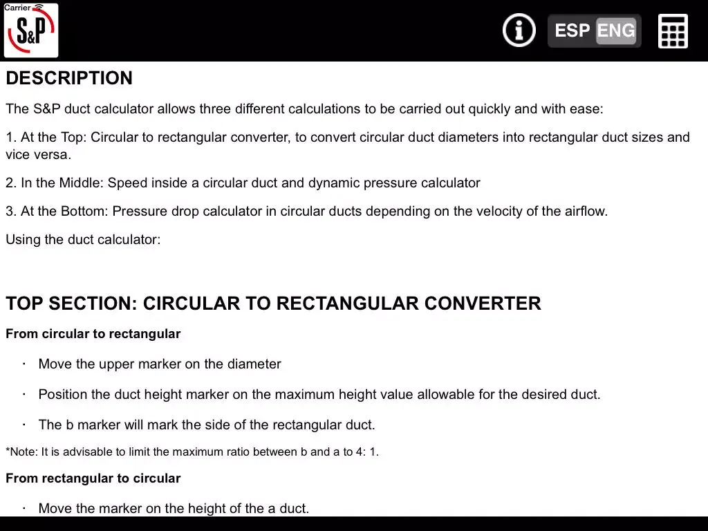 Captures d'écran de S&P Duct Calculator iPad 