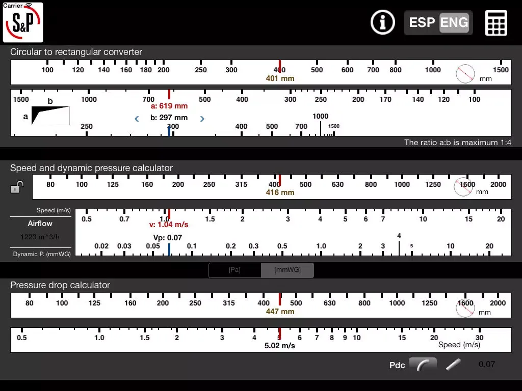 Captures d'écran de S&P Duct Calculator iPad 