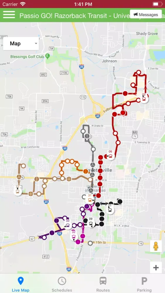 Razorback Transit - Live Maps应用截图