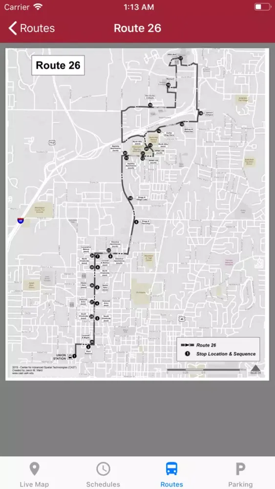 Razorback Transit - Live Maps应用截图