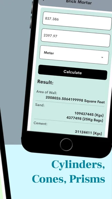 Screenshot di Area volume calculators