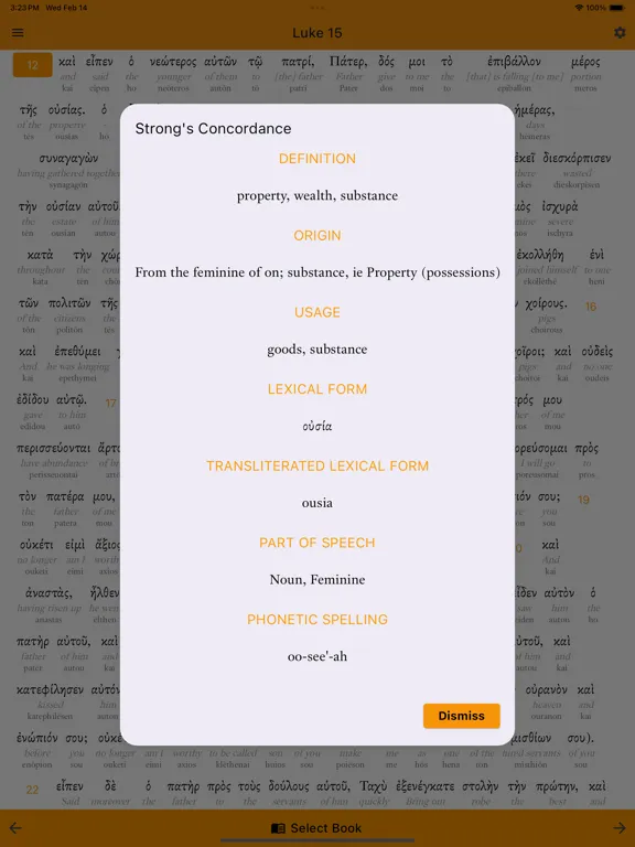 Capturas de pantalla de Interlinear Bible iPad 