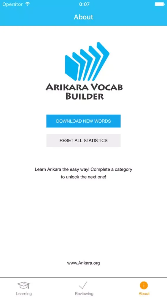 Ảnh chụp màn hình của Arikara Vocab Builder