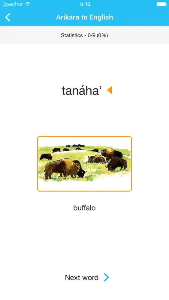 Ảnh chụp màn hình của Arikara Vocab Builder