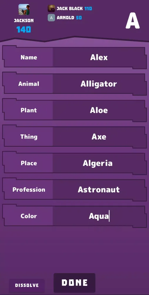 Name Place Animal Thing Screenshots