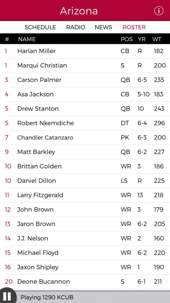 Screenshot di Arizona Football Radio & Live Scores