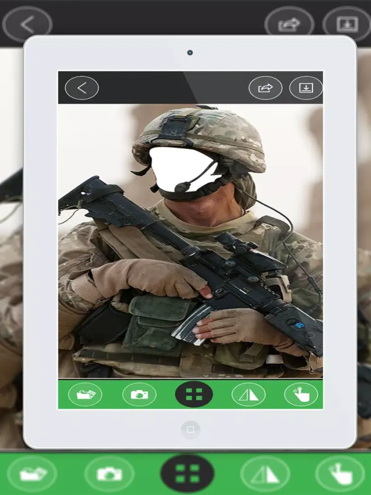 Скриншоты Army Photo Suit- New Photo Montage With Own Photo Or Camera iPad 