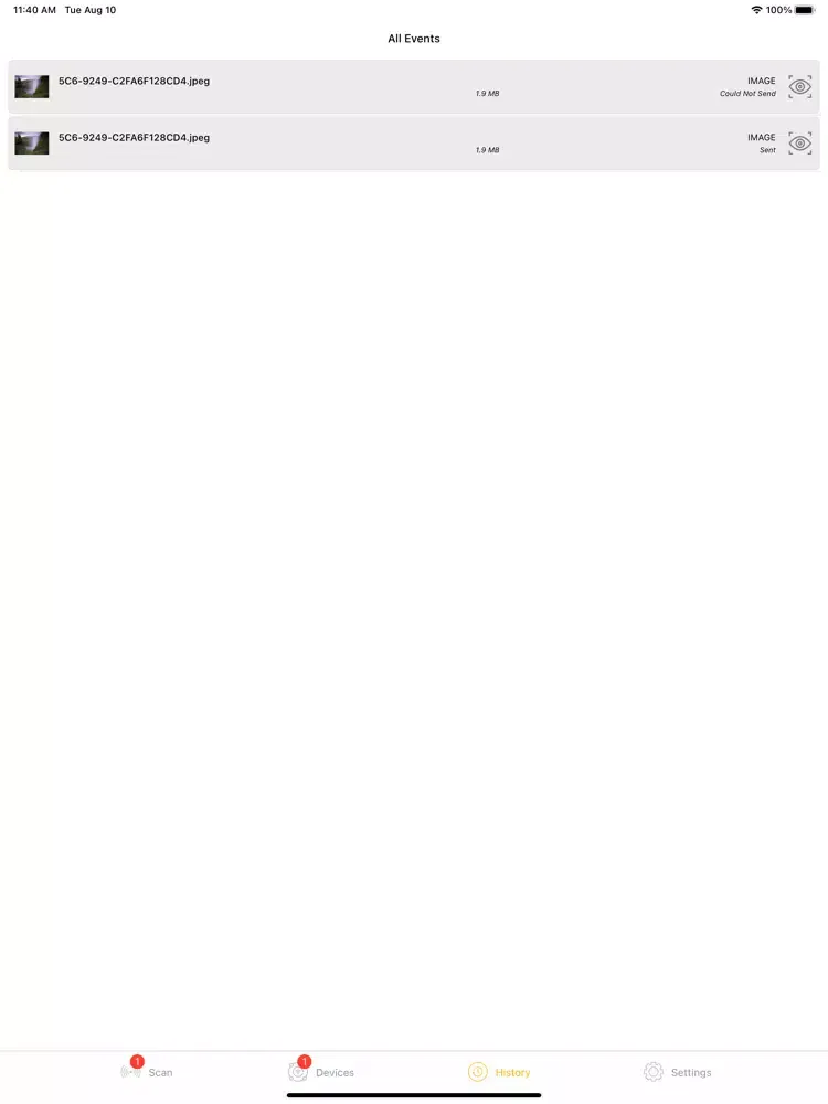 Zrzuty ekranu Wi-Fi Drop iPad 