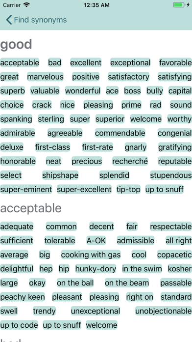 Synonyms - English dictionary स्क्रीनशॉट