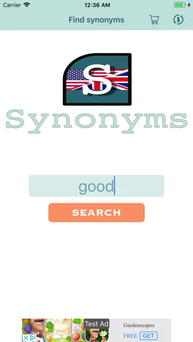 Tangkapan layar Synonyms - English dictionary