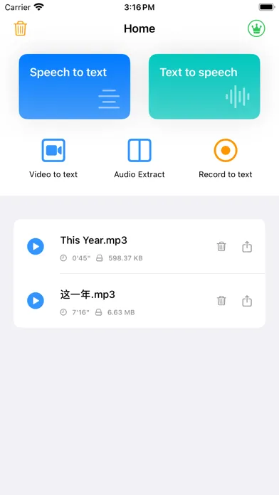 Screenshot di Audio-Text