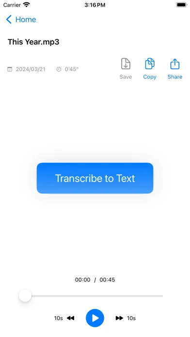 Screenshot di Audio-Text
