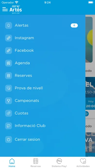 Capturas de tela do Artos Sports Club