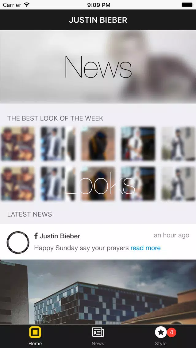Tangkapan skrin News Justin Bieber Edition