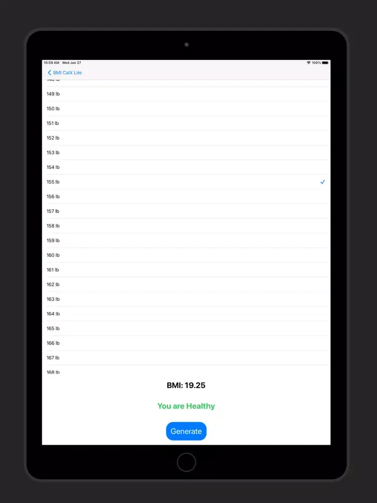 BMI CalX Lite iPad  স্ক্রিনশট