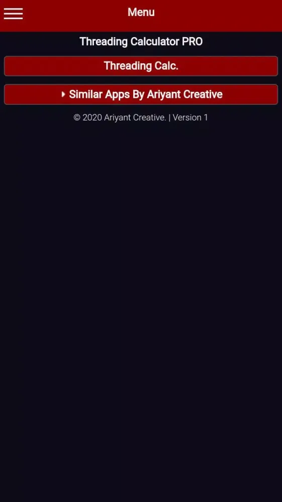 Ảnh chụp màn hình của Threading Calculator PRO