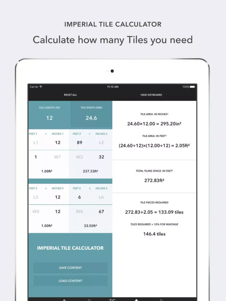Captures d'écran de Tile Calculator 2019 iPad 